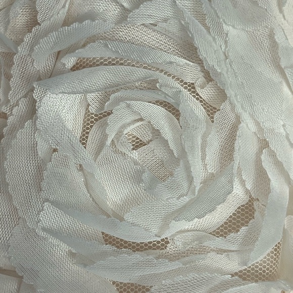 qep Kids Girl Applique Dress 11 Gown Black Cream Rosette Embellished Rhinestone - Picture 5 of 15